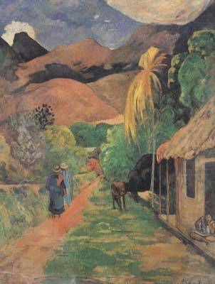 Paul Gauguin Street in Tahiti (mk07) china oil painting image